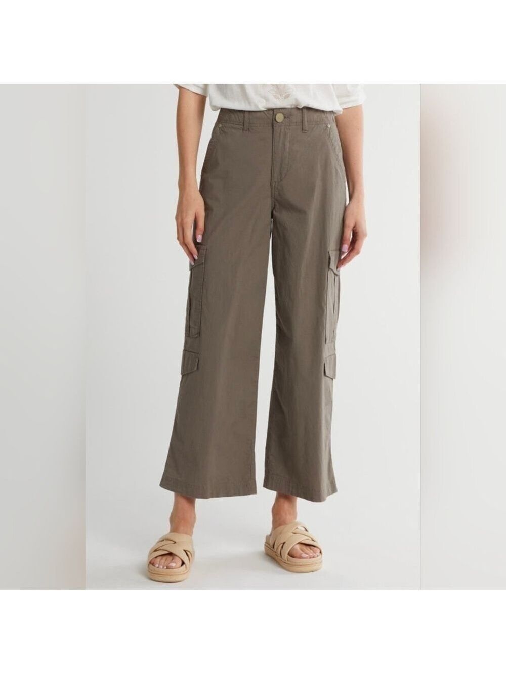 Democracy ab technology skyrise poplin green cargo pants size 16